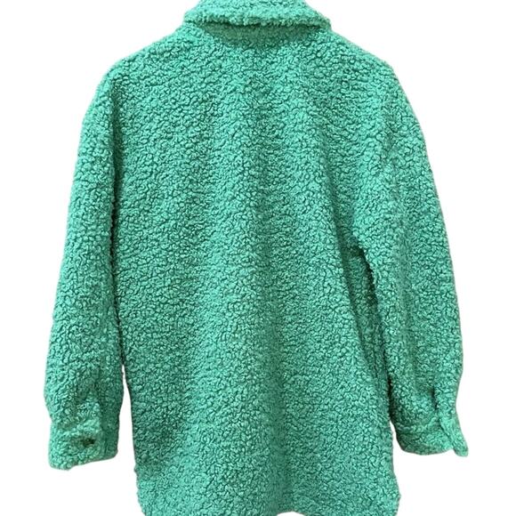 NWT English Factory Oversized Green Sherpa Jacket Size Medium - Picture 2 of 4